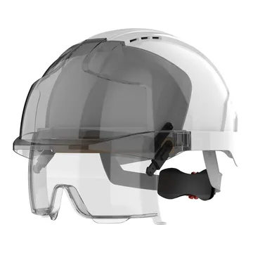 JSP EVO® VISTAlens® Safety Helmet with Integrated Eyewear, Vented, White/ Smoke