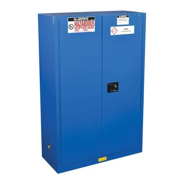 خزانة أمان فولاذية مصنوعة من المواد الخطرة Sure-Grip® EX، سعة 45 جالونًا، بابين يغلقان ذاتيًا، أزرق ملكي