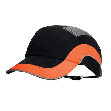JSP Hardcap™ A1 + Bump Cap ، 7cm Peak ، Black / H-Vis Orange