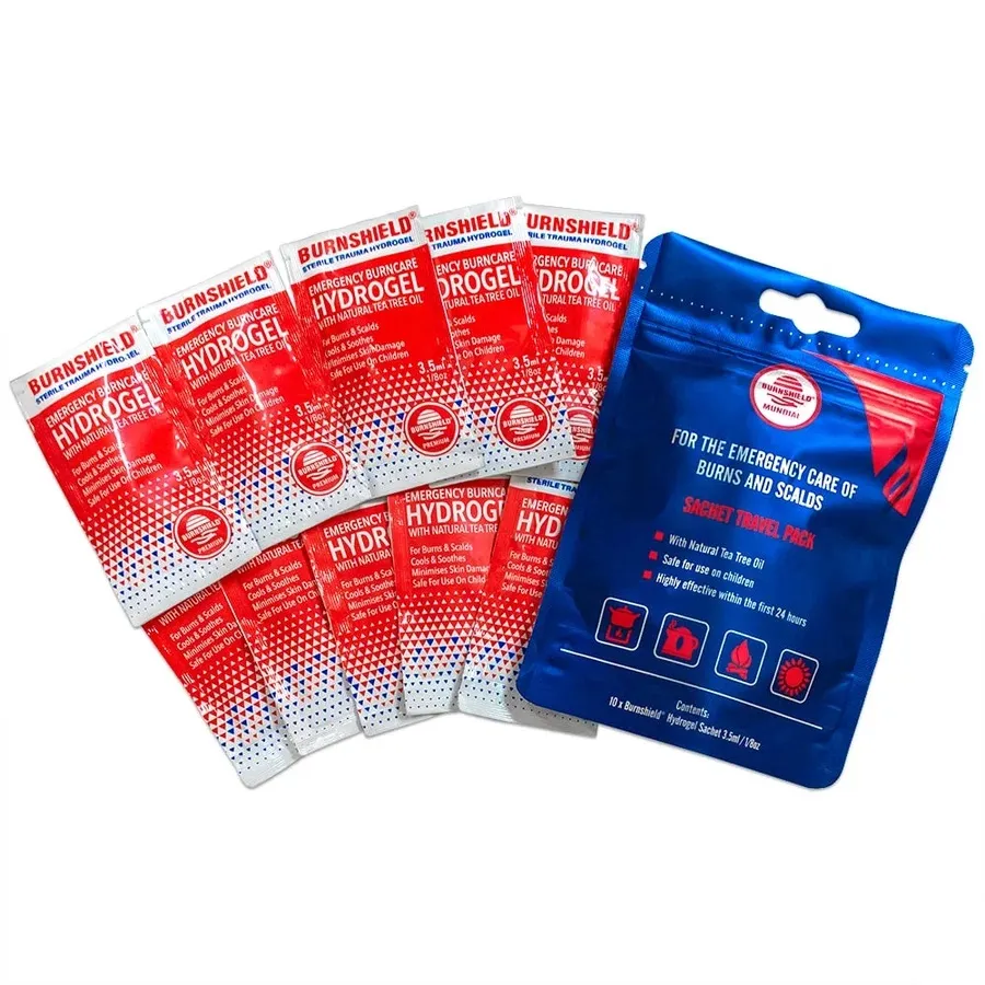 Burnshiled 1/8 oz (3.5ml) Burn Gel Sachet (10's) - Travel Pack Pouch