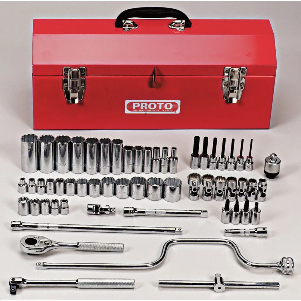 PROTO 3/8" Drive 58 Piece Combination Socket Set, 12 Point - J52140