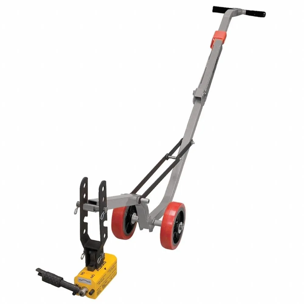 ALLEGRO Manhole Cover 9401-26A Magnetic Lid Lifter, Aluminum Dolly and HD Magnet Lifting Weights: Flat items - 900 lbs. (408 kg), Round items - 450 lbs. (204 kg)