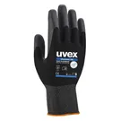 Gloves, Safety, General Purpose, Palm And Fingertips Coated, Color Back & Gray, Size 11 - Uvex - 60070-11