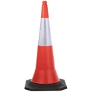 ZIBO Traffic Cone 1M height with Reflective and 5kg Rubber Base