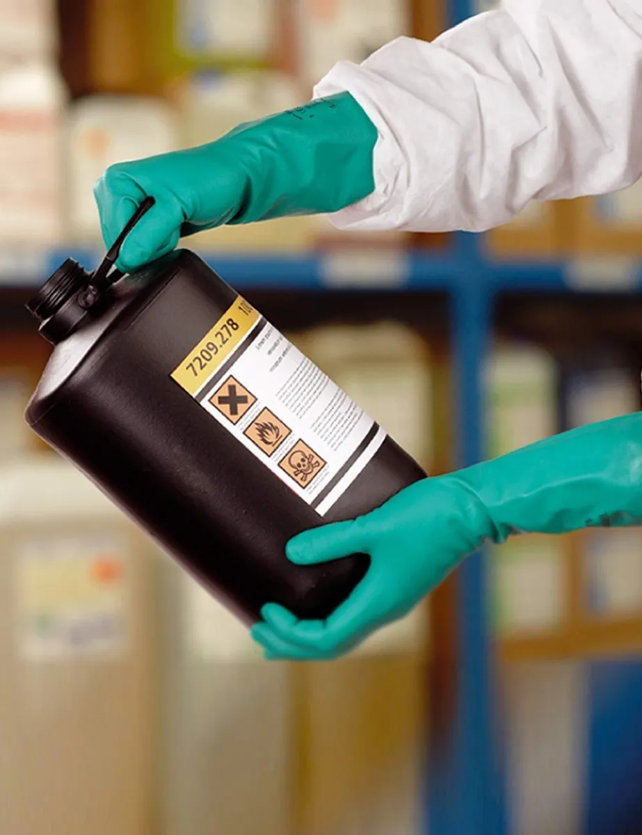 Ansell AlphaTec 37-200 Guanti Da Lavoro In Nitrile - 12 Paia Taglia L, Protezione Chimica E Meccanica