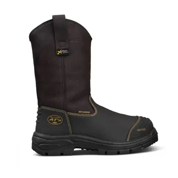 Oliver 240 MM Pull on Rigger's Boots, 100% Water Proof, Leather Steel Toe, Brown - 65-493