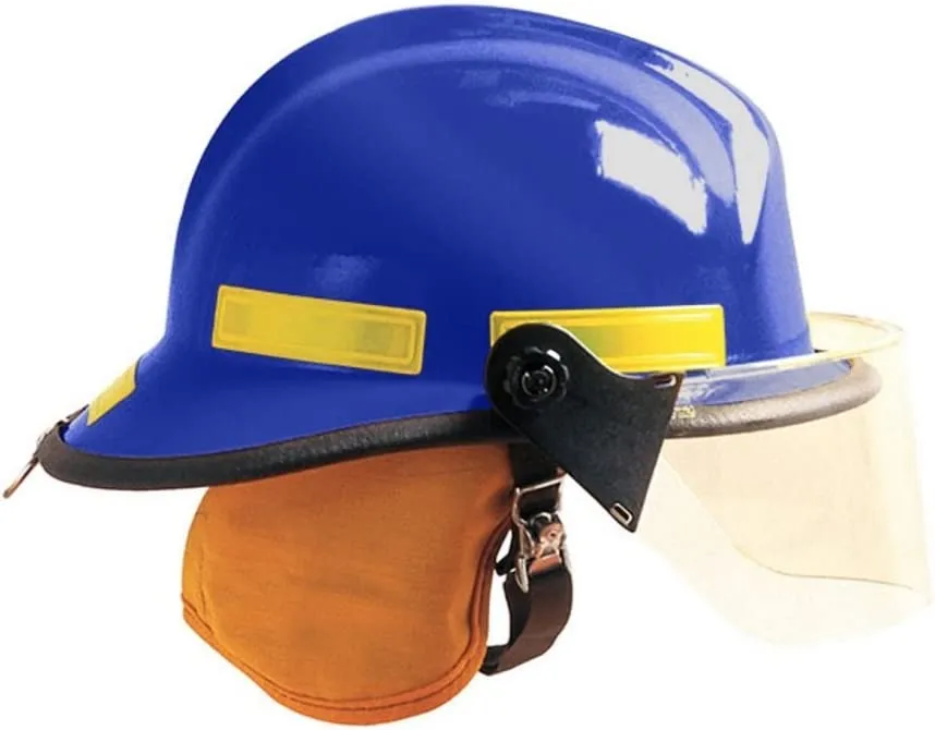MSA Fire Helmet 660C Metro with Defender, Blue - 660CR-BL