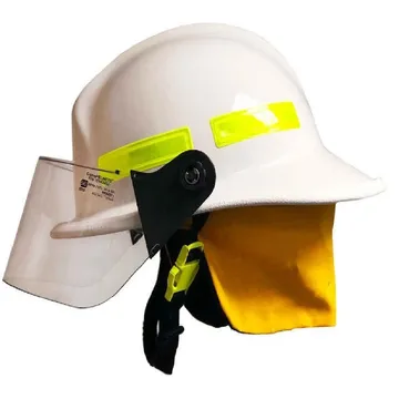 MSA Fire Helmet 660C Metro with Defender, 4" Face Shield, White - 660CR-W