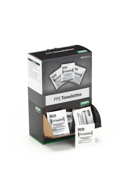 MSA Respiratory Cleaning Wipes, towelettes, Box of 100, White 697383