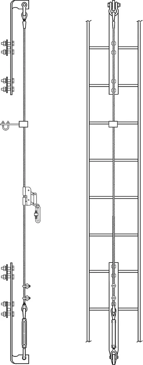 Sure-Climb Permanent Ladder Cable System, 200' Length