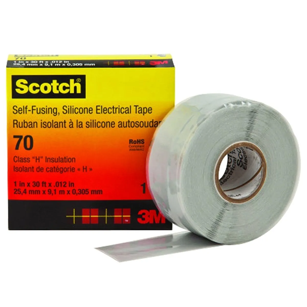 3M™ Scotch® Self-Fusing Silicone Rubber Electrical Tape 70 - 25 mm x 9 m
