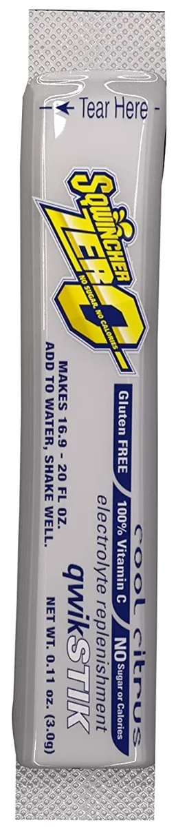 Sqwincher Zero Qwik Stik Powder, 20 oz., Cool Citrus, 500/Case - 060109-CC
