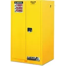 Justrite Sure-Grip® EX Flammable Safety Cabinet, 60 gallon, 2 manual-close doors, Yellow - 896000