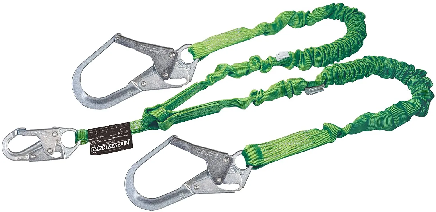 ميلر Honeywell 2 ساقين Manyard II Lanyard ، Ansi Z7 ، Green - 231M -Z7/6FTGN