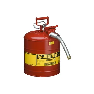 JUSTRITE Type II AccuFlow™ Steel Safety Can, 5 Gallon, 1" Metal Hose, 7250130