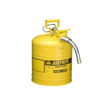 Type II AccuFlow™ Steel Safety Can, 5 Gallon, 1" Metal Hose-Yellow