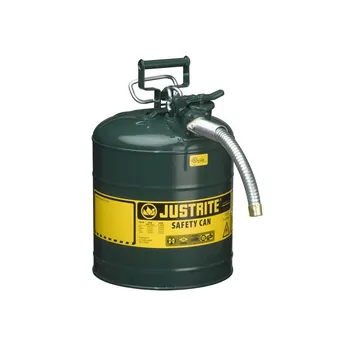 Type II AccuFlow™ Steel Safety Can, 5 Gallon, 1" Metal Hose-Green