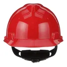 MSA Blue V-Gard ® Stap Style Hard Hat مع Ratchet/4 Point Ratchat Susالتقاعدي-اللون الأحمر