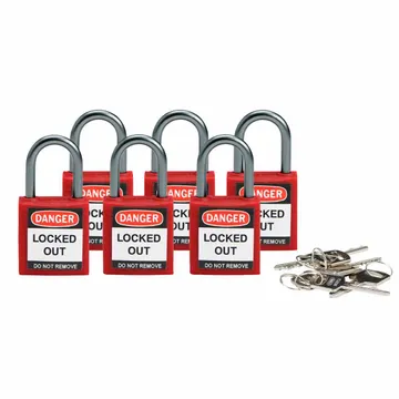 Brady Red Compact Safety Padlock for MCB (PK OF 6) -814116