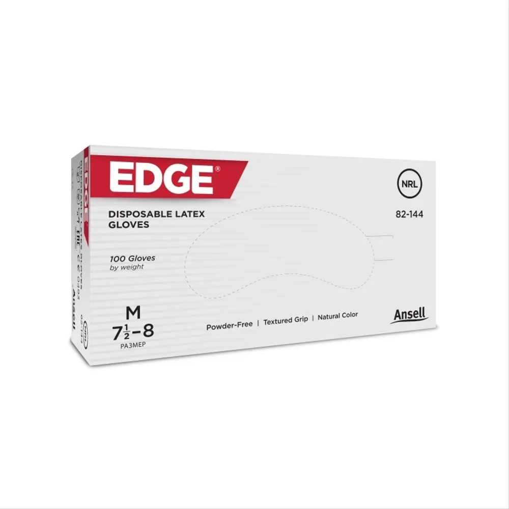 ANSELL EDGE® 82-144 Latex Disposable Gloves Box of 100 EA