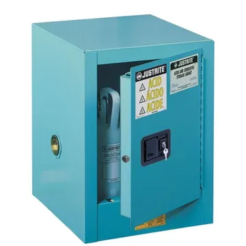 Justrite Sure-Grip® EX Countertop Corrosives/Acid Steel Safety Cabinet, 4 Gallon, 1 Self-Close Door, Blue -  890422