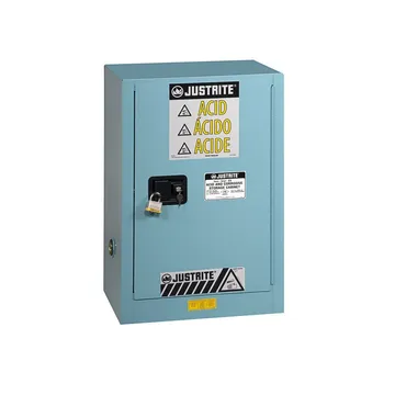 Justrite-Getrid ® EX Compac Corrosix / Acid للسلامة الفولاذية ، 12 غالون ، 1-self-roope لباب ، أزرق
