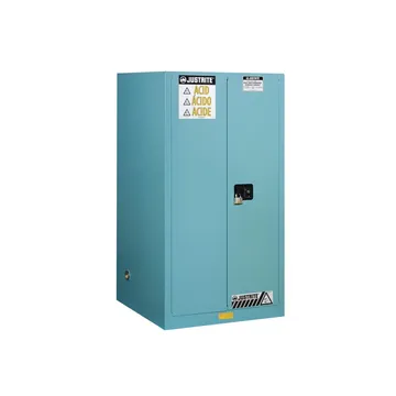 Justrite Sure-Grip® EX Corrosives/Acid Steel Safety Cabinet, 90 Gallon, 2 Self-Close Doors, Blue-899022
