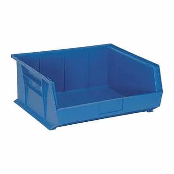 Quantum Storage Systems Hang and Stack Bin, 16 1/2 in x 14 3/4 in x 7 in, Blue, Label Holders - QUS250BL