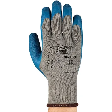 Ansell ActivArmr® 80-100 Gloves, Blue Latex Rubber Coating