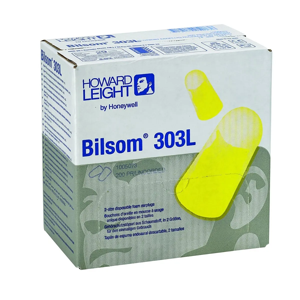Howard Leight Bilsom 303L Un-Corded Earplugs 1005073 SNR 33