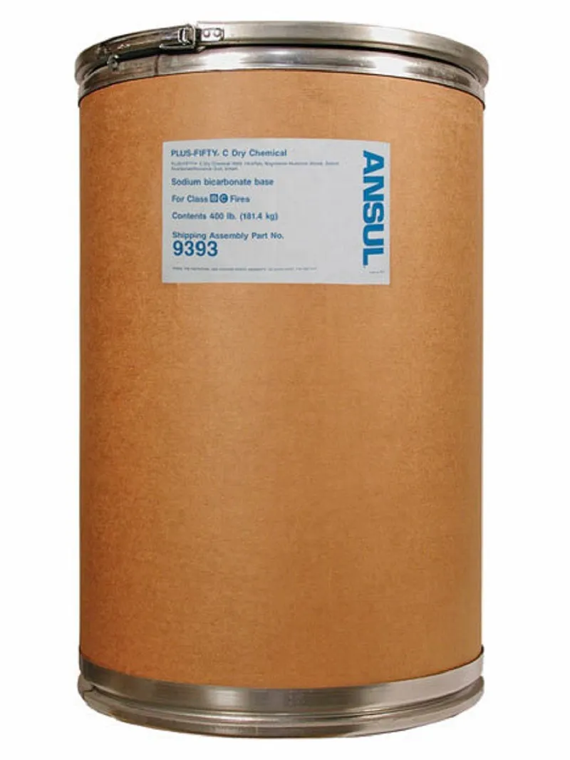 ANSUL Plus-Fifty C Dry Chemical Suppressing Agent, Sodium Bicarbonate, Fiber Drum - 9393