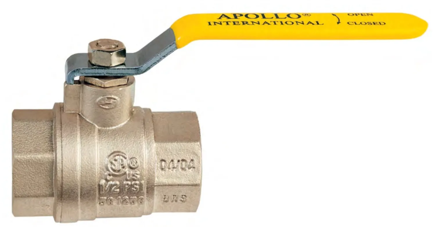 Apollo 94a Ball Valve ، Brass ، Inline ، 2 قطعة ، نوع الاتصال FNPT X FNPT