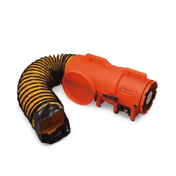 Confined Space Fan 8″ Axial AC Plastic Blower w/ Compact Canister & Ducting 9533-25