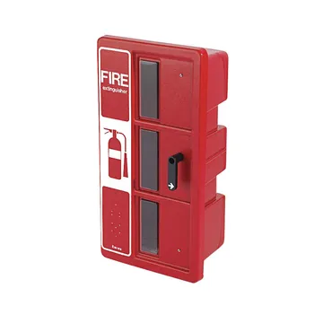 ENCON 1337002 Fire Extinguisher Wall Cabinet with Windows in Door Thermoformed ABS Red