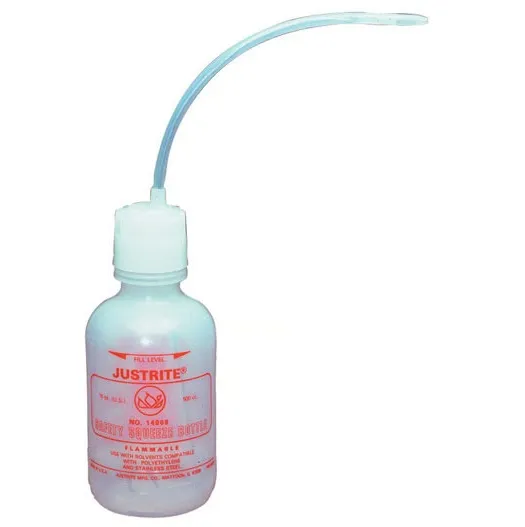 16 Ounce, Dispensing Bottle With Flexible Tube for Flammable Liquids, Polyethylene, White