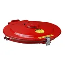 Juststrite VaporTrap™ Drum Cover مع Gasket و Port for 55 Gallon Drum, Manual-Close, الفولاذية, أحمر-26754