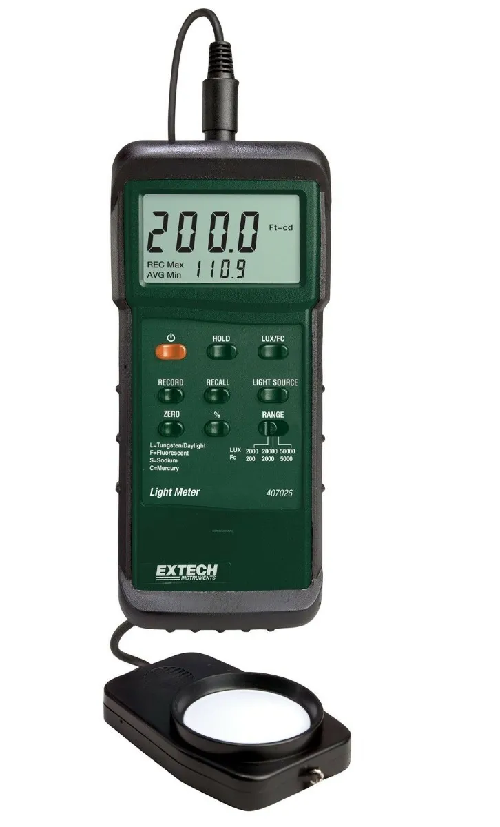EXTECH مقياس الضوء الثقيل مع واجهة الكمبيوتر - 407026Q