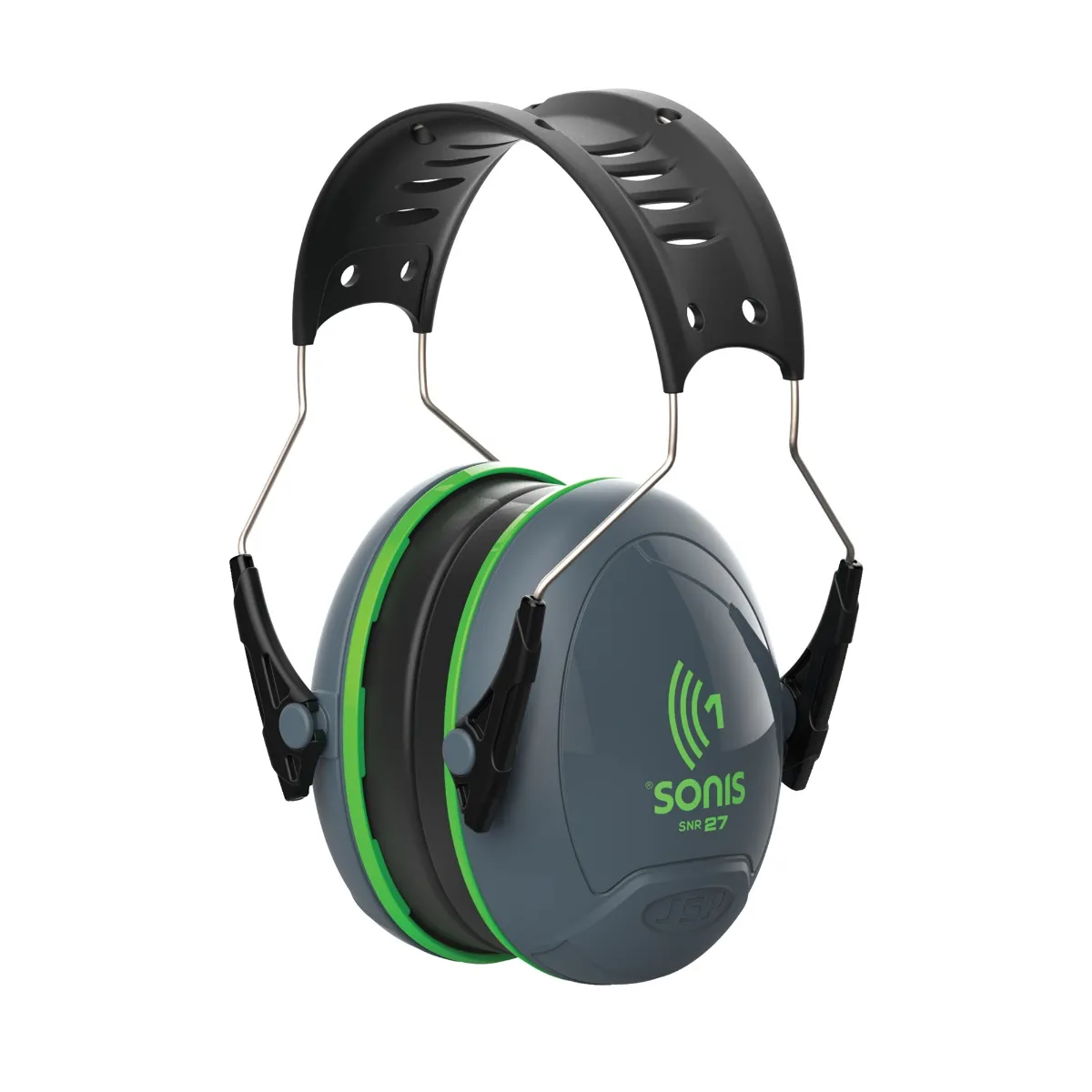 JSP Sonis®1 Adjustable Ear Defenders 27dB SNR - Grey / Green - AEB010-0AY-800