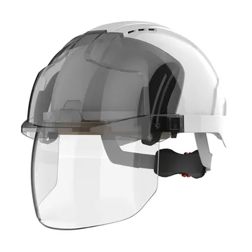 JSP EVO® VISTAshield® Safety Helmet with Integrated Faceshield, Vented, White / Smoke 