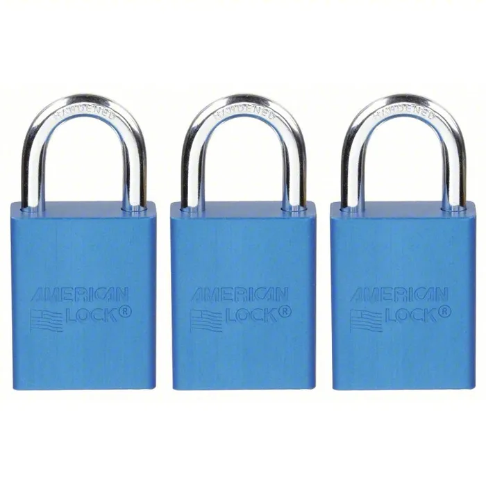 AMERICAN LOCK Lockout Padlock Keyed Alike Aluminum Steel Blue Anodized SKU 6MCL4