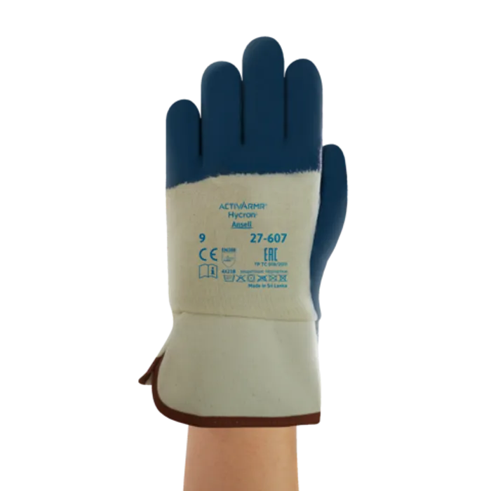 Ansell ActivArmr Hycron 27-607 Heavy-Duty Nitrile-Coated Safety Gloves