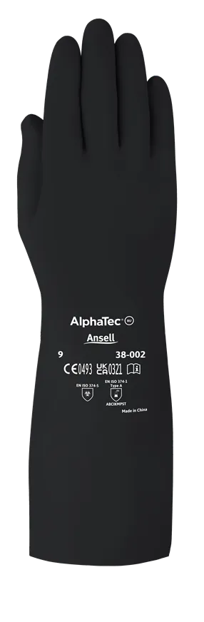 Ansell AlphaTec 38-002 chemical resistant gloves for high protection