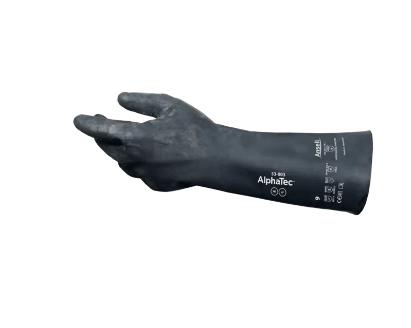 Ansell AlphaTec 53-003 MICROCHEM black chemical protection gloves