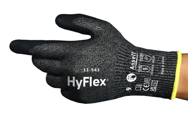 Ansell HyFlex 11-543 Cut Resistant Work Gloves &ndash; Durable & Versatile Protection