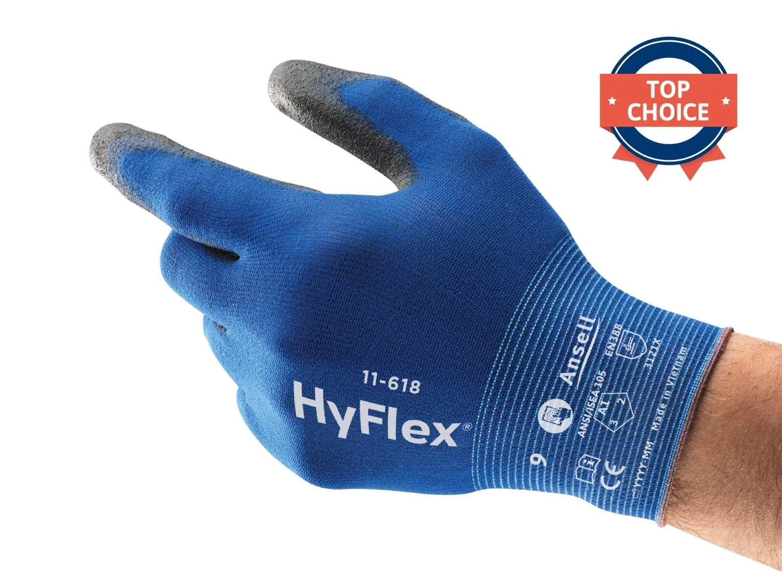 Ansell HyFlex® 11-618 Ultra-Thin Polyurethane Coated Work Gloves
