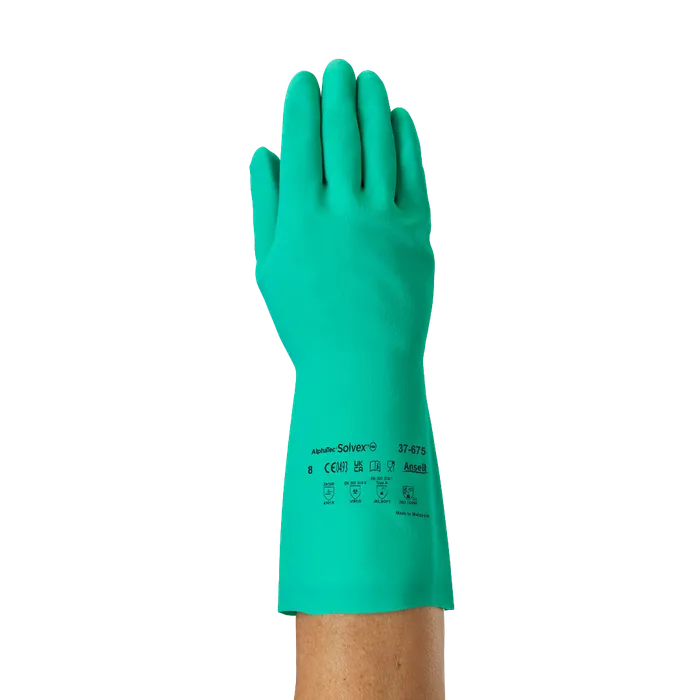 Ansell AlphaTec Solvex 37-675 Nitrile Gloves | Chemical Resistant Work Ansell AlphaTec Solvex 37-675 Nitrile Gloves | Chemical Resistant Work