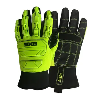 Ansell Edge 48-205 Heavy-Duty Hi-Viz Impact Resistant Gloves