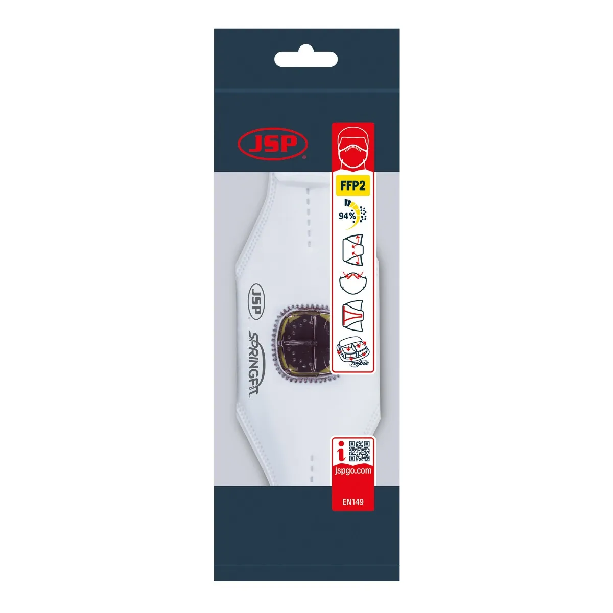 JSP Springfit™ 425ML FFP2 with Typhoon Valve - Retail Ready - BGA172-202-N00 