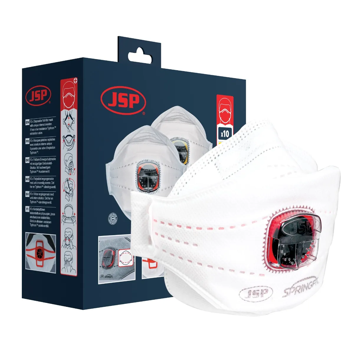 JSP Springfit™ 435ML FFP3 With Typhoon™ Valve - Box of 10 - BGA182-206-000 