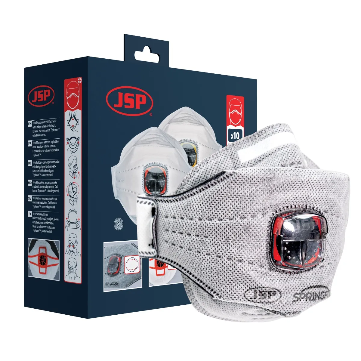 JSP Springfit™ 436ML FFP3 with Typhoon™ Valve - Box of 10 - BGA802-206-000 
